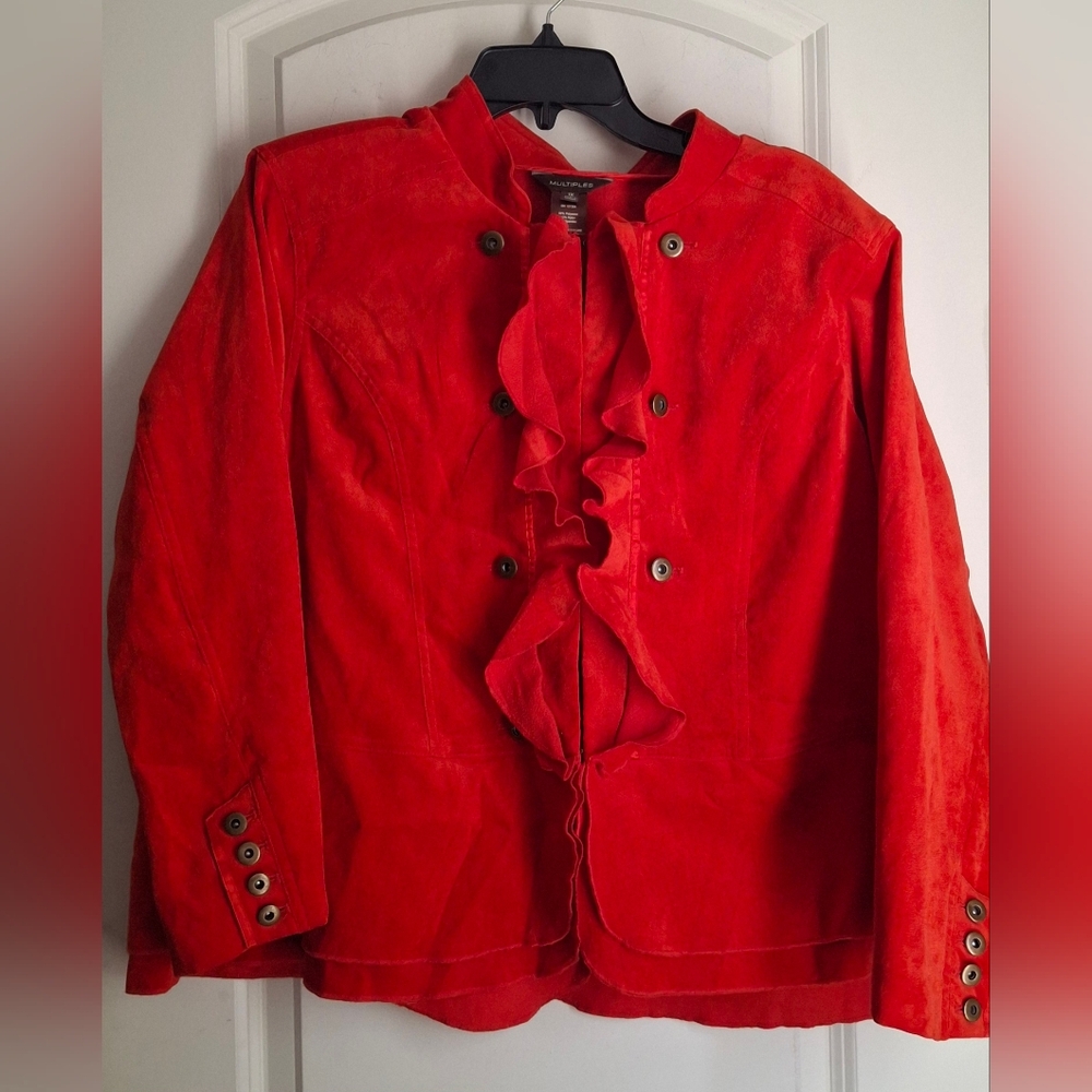 Multiples Velour Army Steampink Button Jacket‎ Blazer Double Breast Victorian 1X